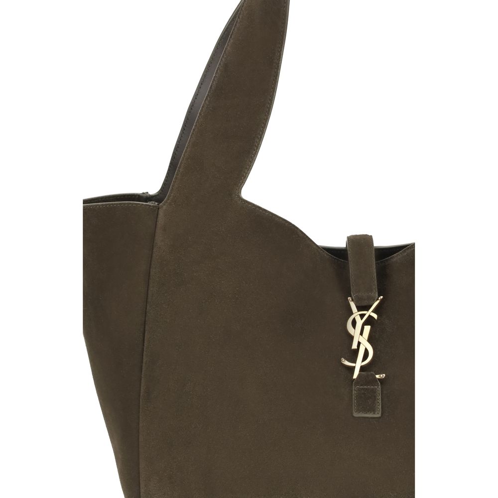 Saint Laurent Grüne Kalbshaut Bos Taurus Schultertasche